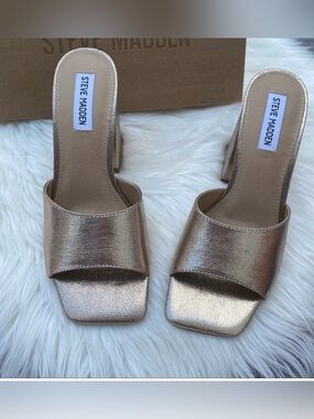 Steve Madden Metallic Block Heels